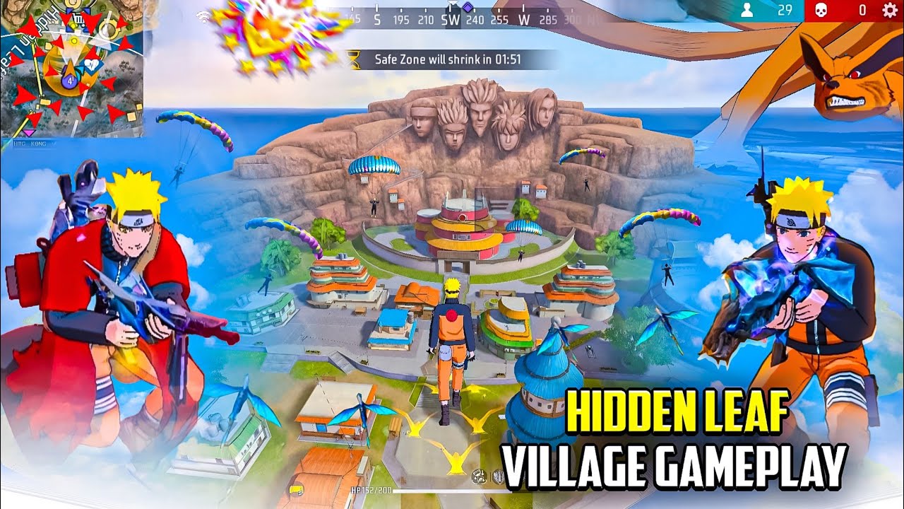 🧡🍁 NARUTO - HIDDEN LEAF VILLAGE GAMEPLAY 🍁🧡 NARUTO UZUMAKI 🔥 DIAMONDS GIVEAWAY 💎 BEST GRANDMASTER FF
