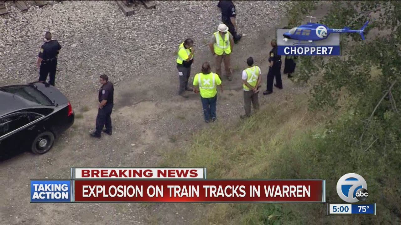 Explosion on train tracks in Warren