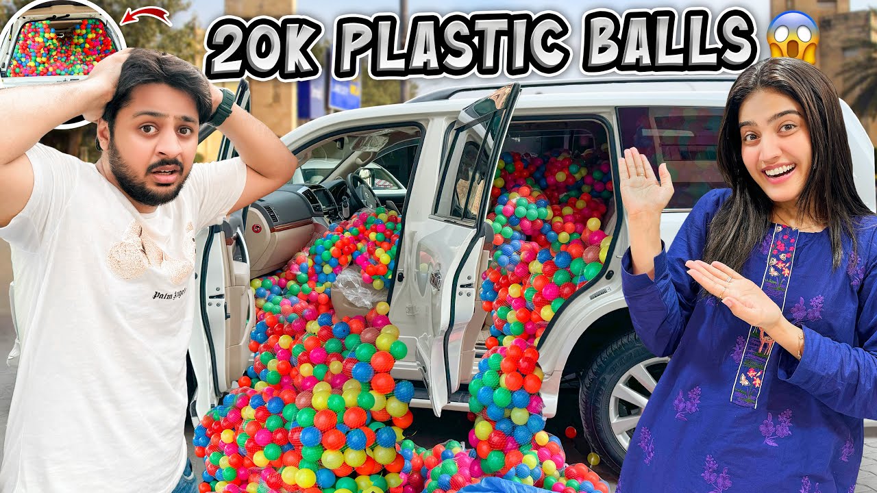 AREEB KI LAND CRUISER MAI 20 HAZAR PLASTIC BALLS PRANK 😂😱