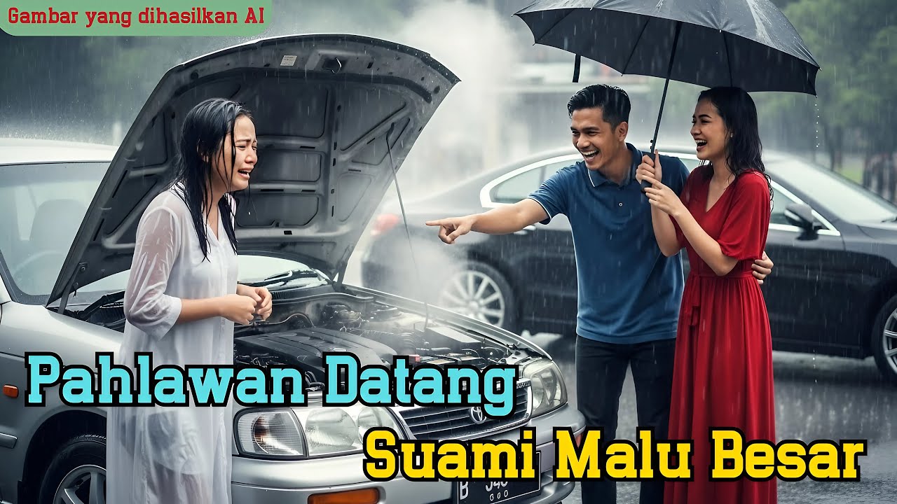 Istri mogok di hujan suami naik Mercedes lewat… Syok saat Presdir rival turun payunginya!(AI fiksi)