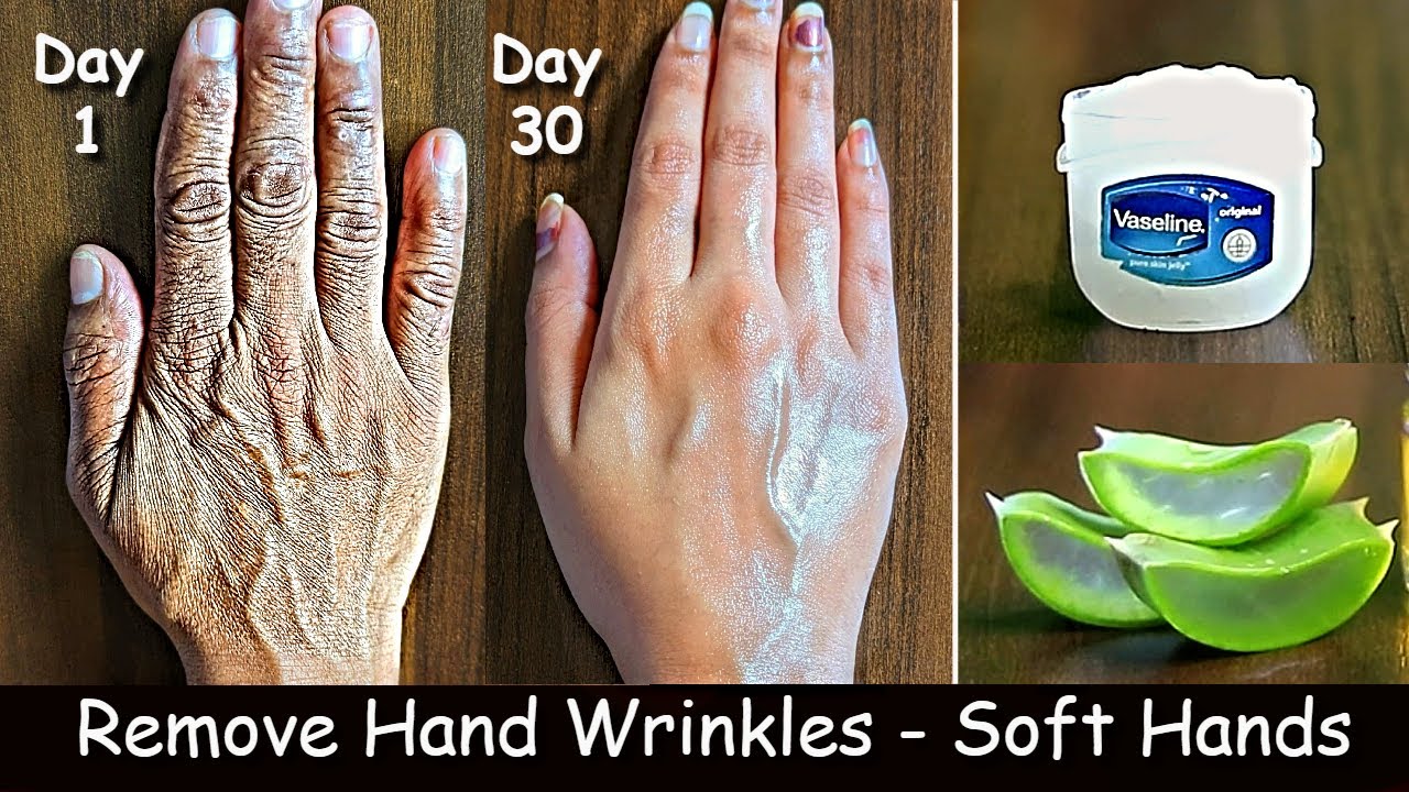 Remove Hand Wrinkles - Get Baby Soft Hands - Aloevera Gel & Vaseline for Skin -