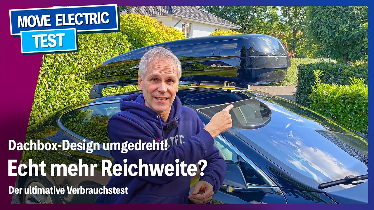 Verbrauchstest - Gr&ouml;&szlig;ere E-Auto Reichweite mit speziell designter umgedrehter Dachbox?