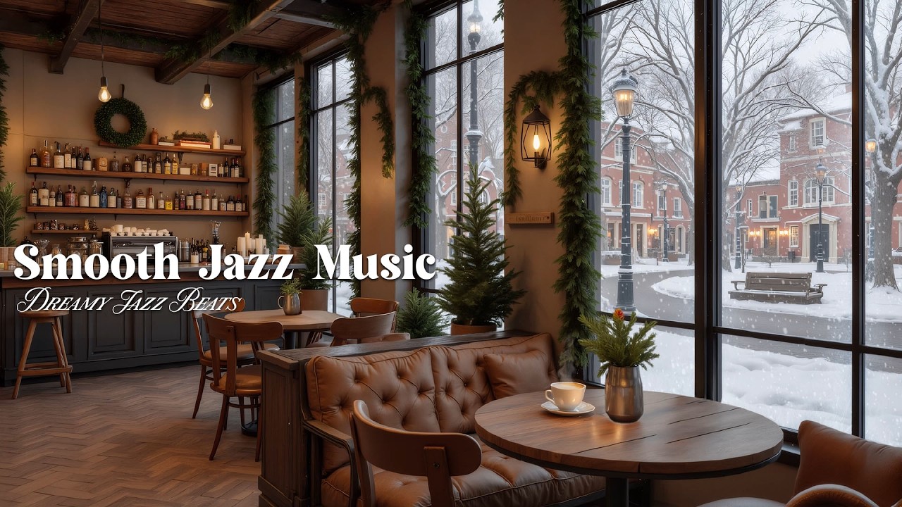 Cozy Winter Evening Cafe ❄️ Smooth Jazz Music for Relaxing, Warm Coffee Shop Ambience
