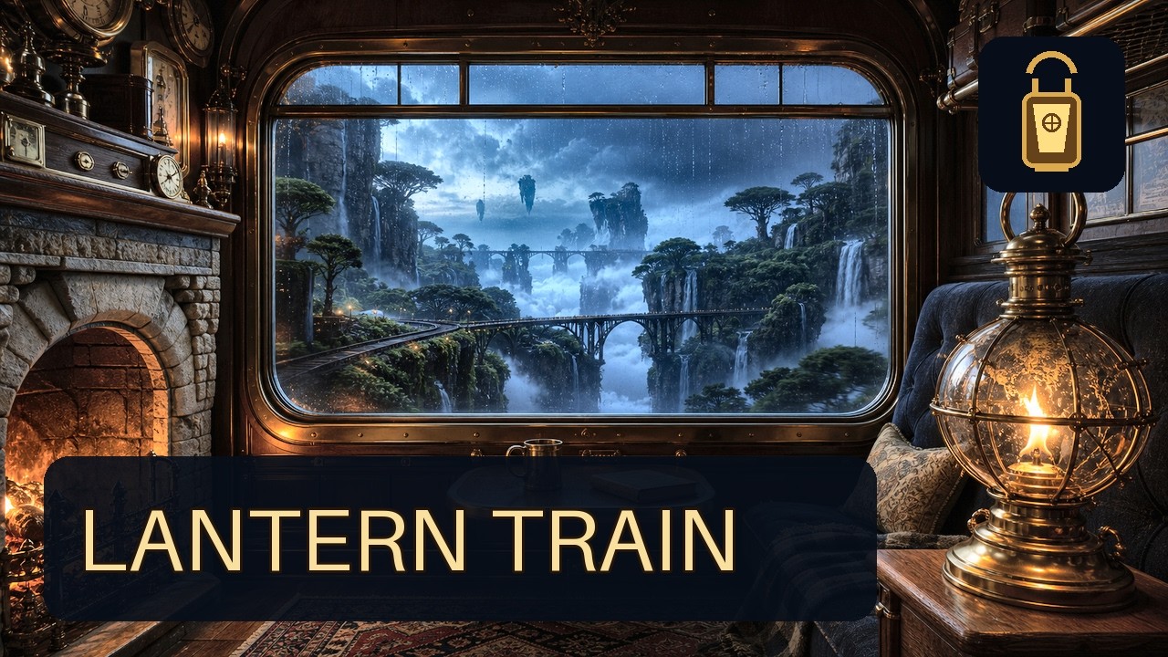 Lantern Train Through the Cloud Forest | 8 Hours of Rain, Fireplace & Gentle Piano for Sleep