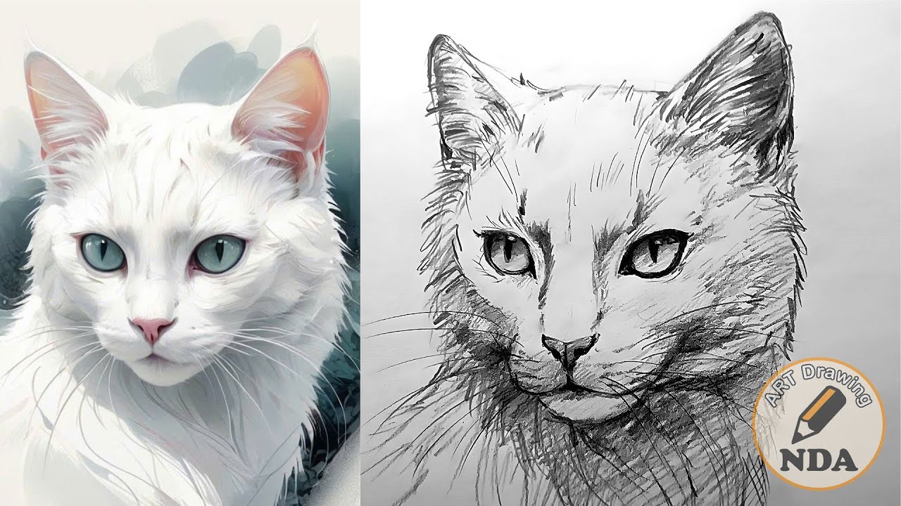 HOW TO DRAW CAT DRAWING - PENCIL DRAWING
