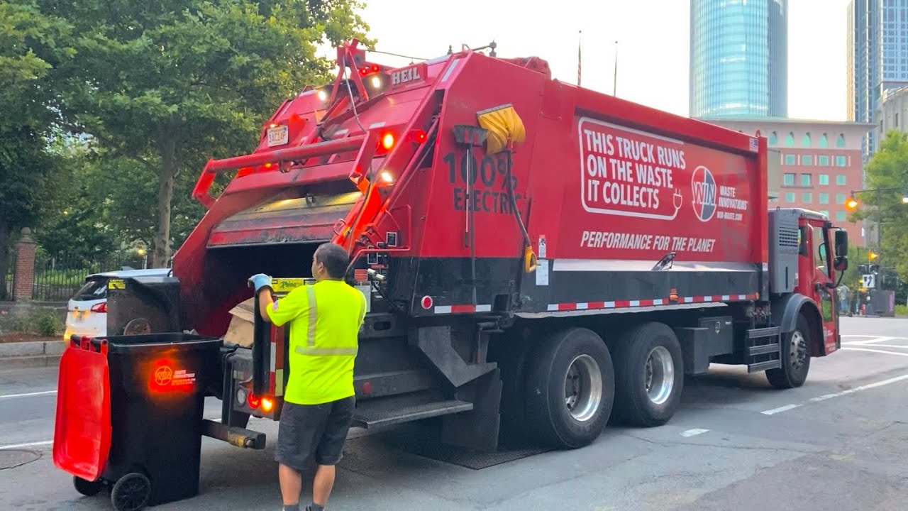 WIN Waste’s Electric Vehicle Dominating Downtown Boston Trash
