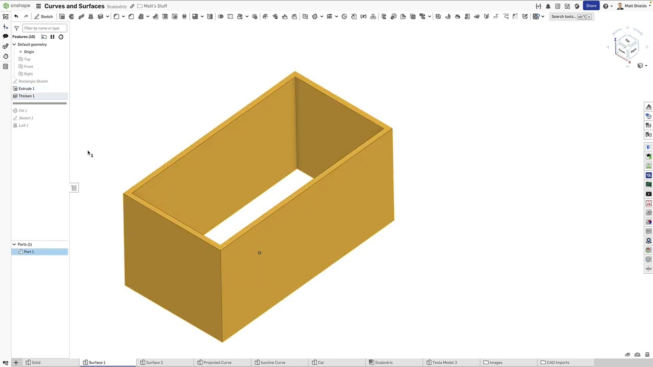 Creating Solids from Curves and Surfaces in Onshape