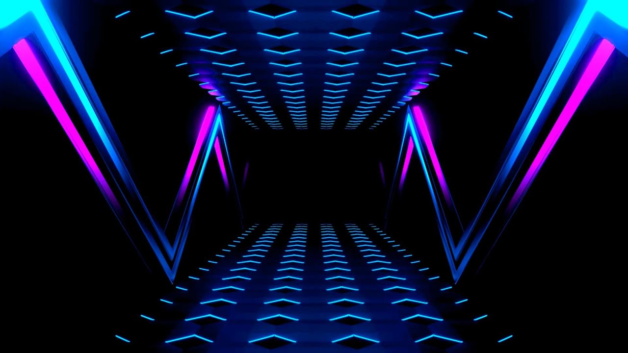 🎬 Explosão Visual 4K | Futuristischer Neon-Tunnel in Blau und Lila – (Ohne Ton)