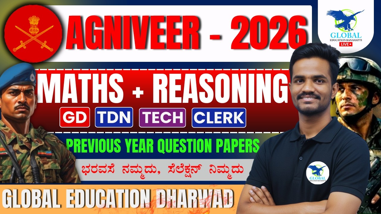Agniveer Army 2026 || Army Agniveer Maths & Reasoning || Army Agniveer PYQ,s || By Ningappa Sir