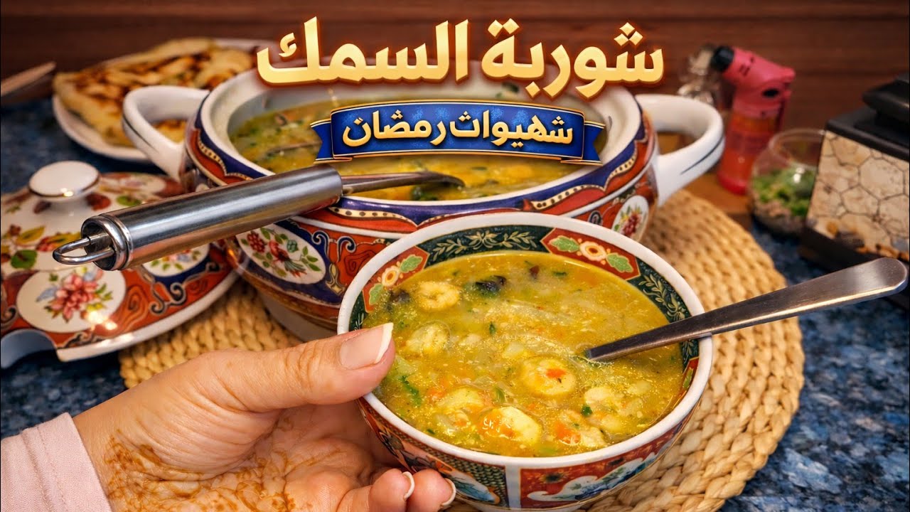 أ✨️طيب شوربة سمك اقتصادية في 20 دقيقة فقط توجديها 🌙شهيوات رمضان 🌙✨️