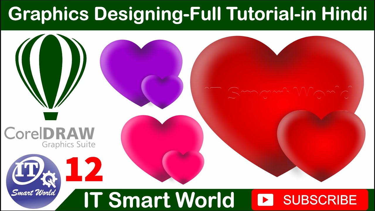 CorelDRAW How to make heart shape in CorelDRAW design in hindi part 12
