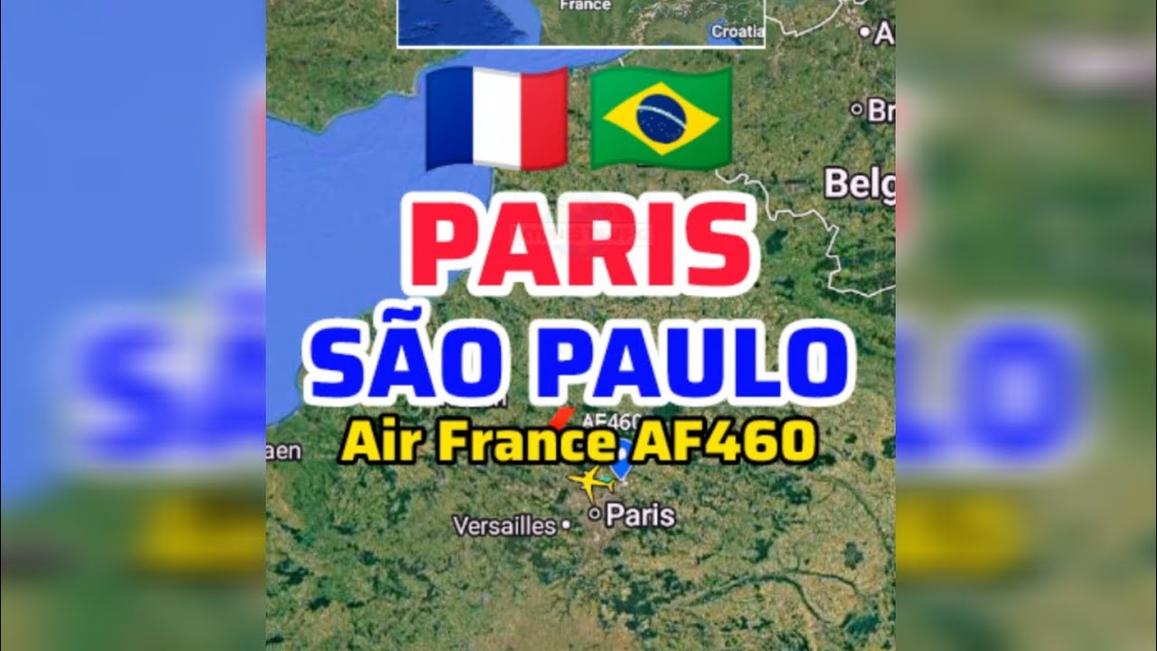 Paris to São Paulo Flight Route | 🇫🇷➡️🇧🇷 | Air France AF460 | Airbus A350-941