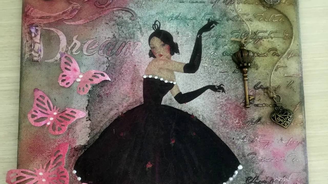 Decoupage Tutorial Easy Mixed Media Canvas - &Nu;&tau;&epsilon;&kappa;&omicron;&upsilon;&pi;ά&zeta; &sigma;&epsilon; &Kappa;&alpha;&mu;&beta;ά - DIY Craft by Debi