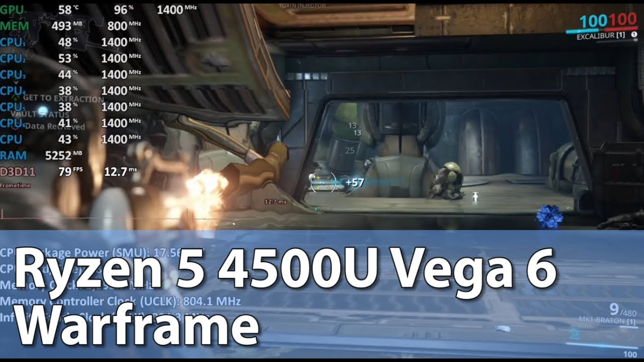Ryzen 5 4500U Vega 6 Gaming Test - Warframe