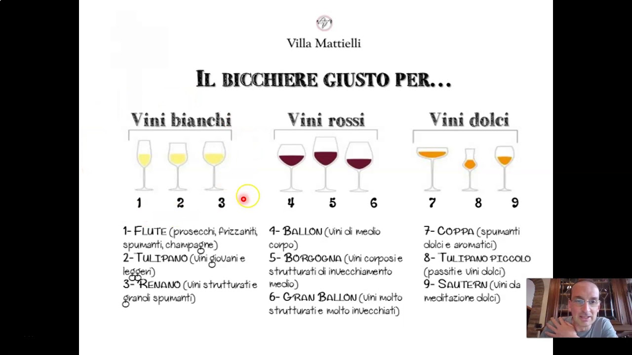 I tipi di bicchiere da vino