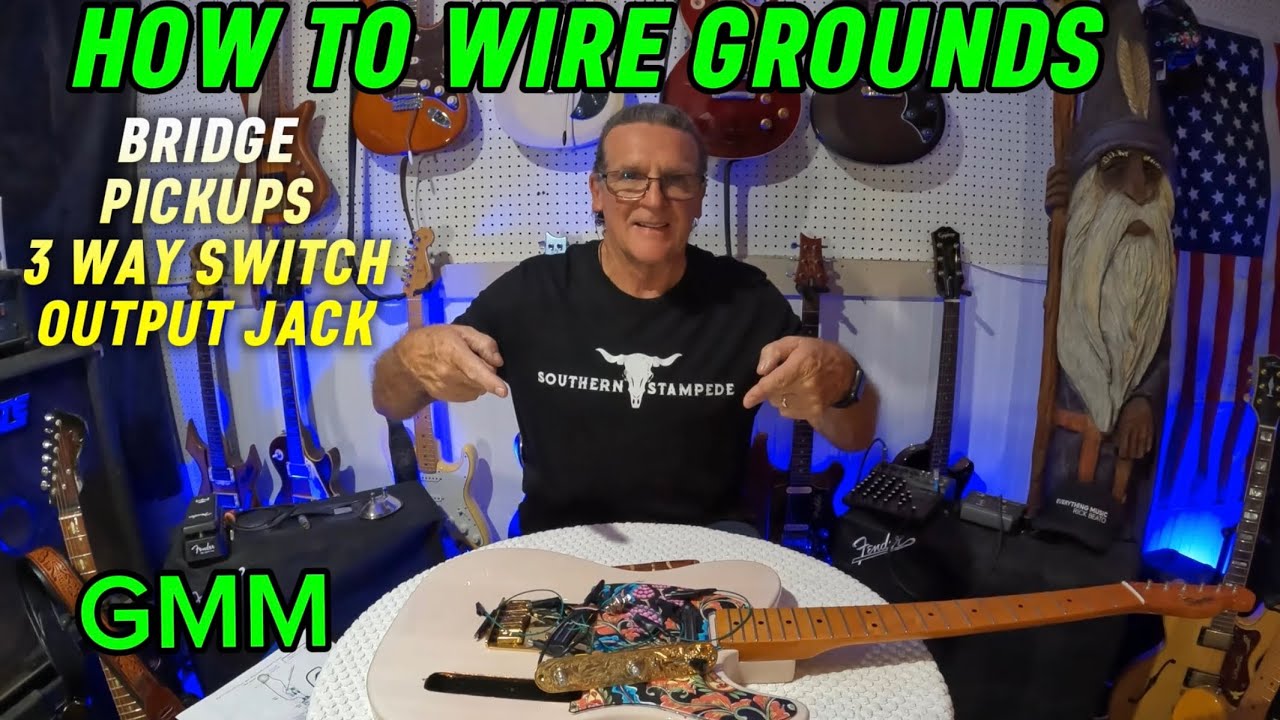 How To DIY Wire Guitar Grounds. Pickups,Output Jack, Bridge, 3 Way Switch,Telecaster