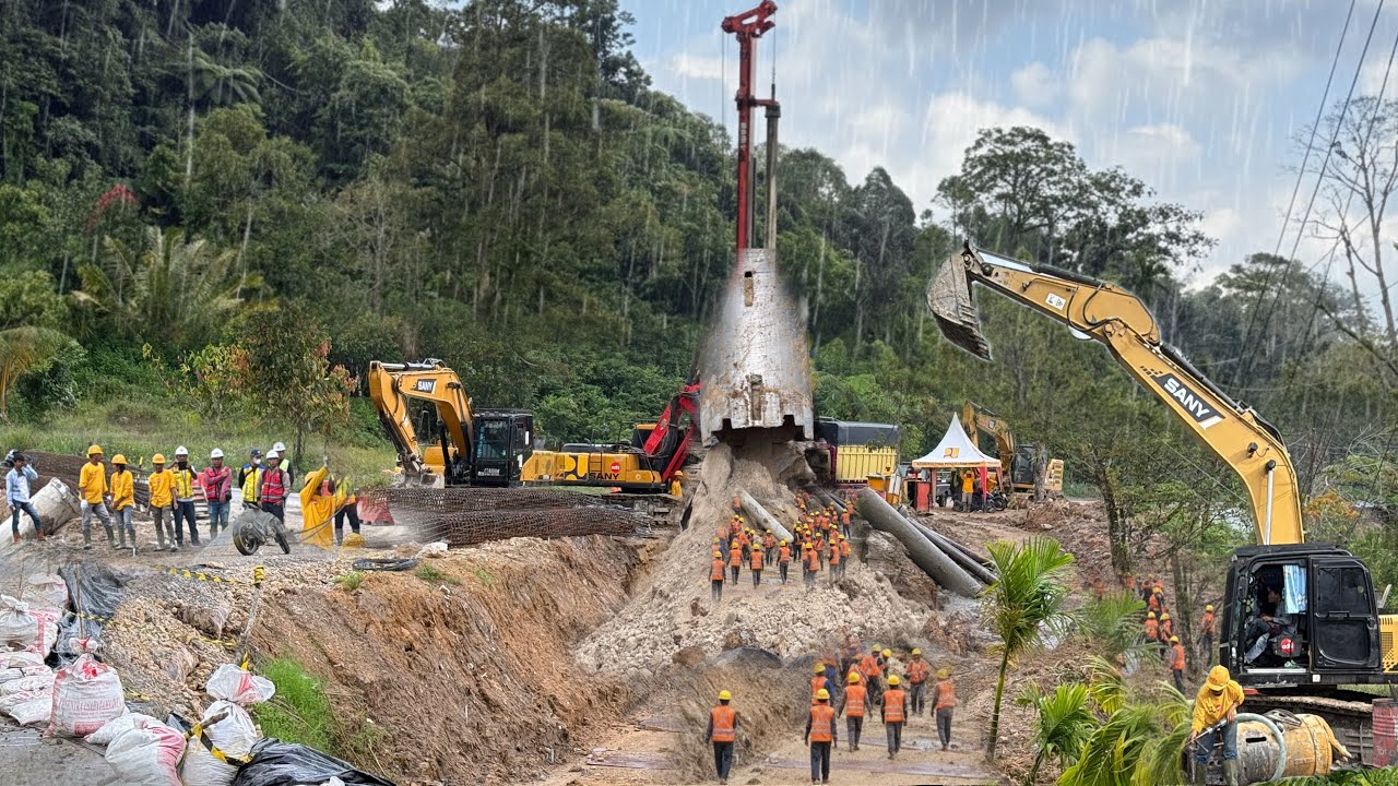 TIBA TIBA HUJAN‼️PENGEBORAN & CORAN BOREPILE SIANG INI MAKIN MUDAH TANPA BANYAK PROSEDUR !!