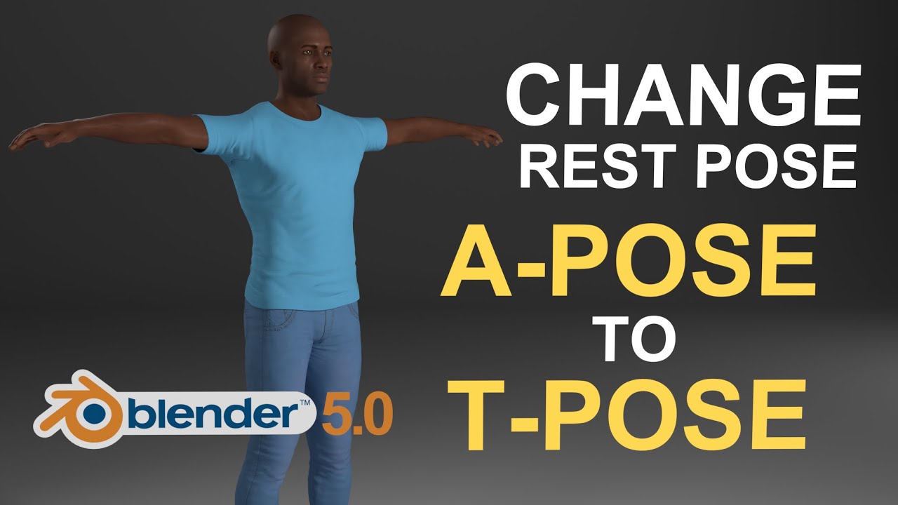 Change Rest Pose in Blender | A Pose to T Pose Step by Step