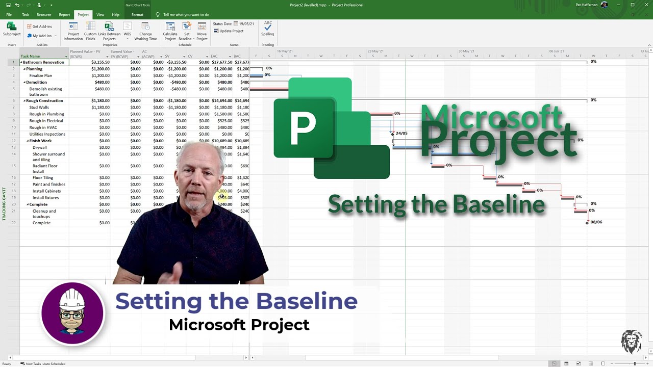 MS Project 7 — Установка исходного уровня
