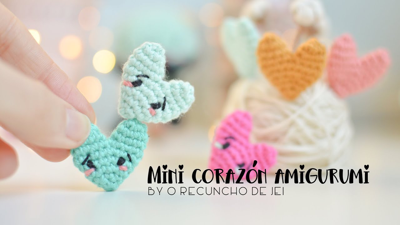 Mini corazón amigurumi 💖| patrón gratis | tutorial fácil crochet - ganchillo