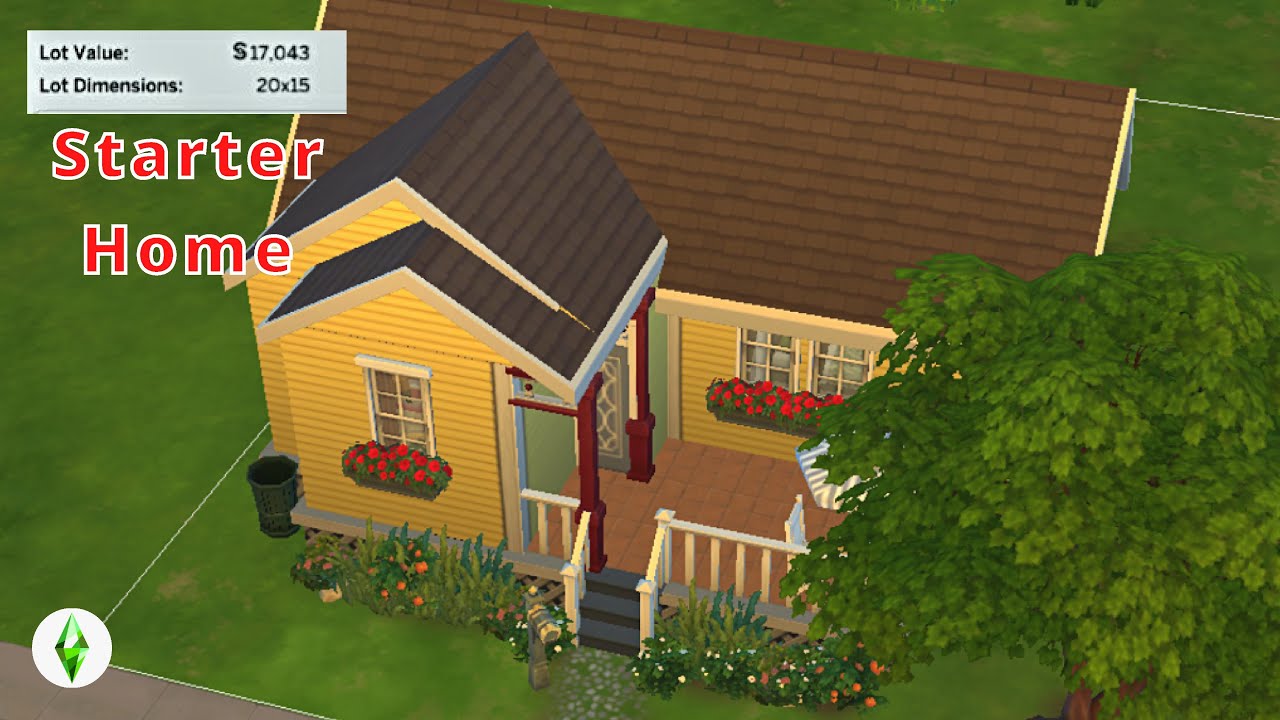 Did I actually build a cute Starter Home🤔🌝? | Sims 4 Challenge | No CC - Base Game Only