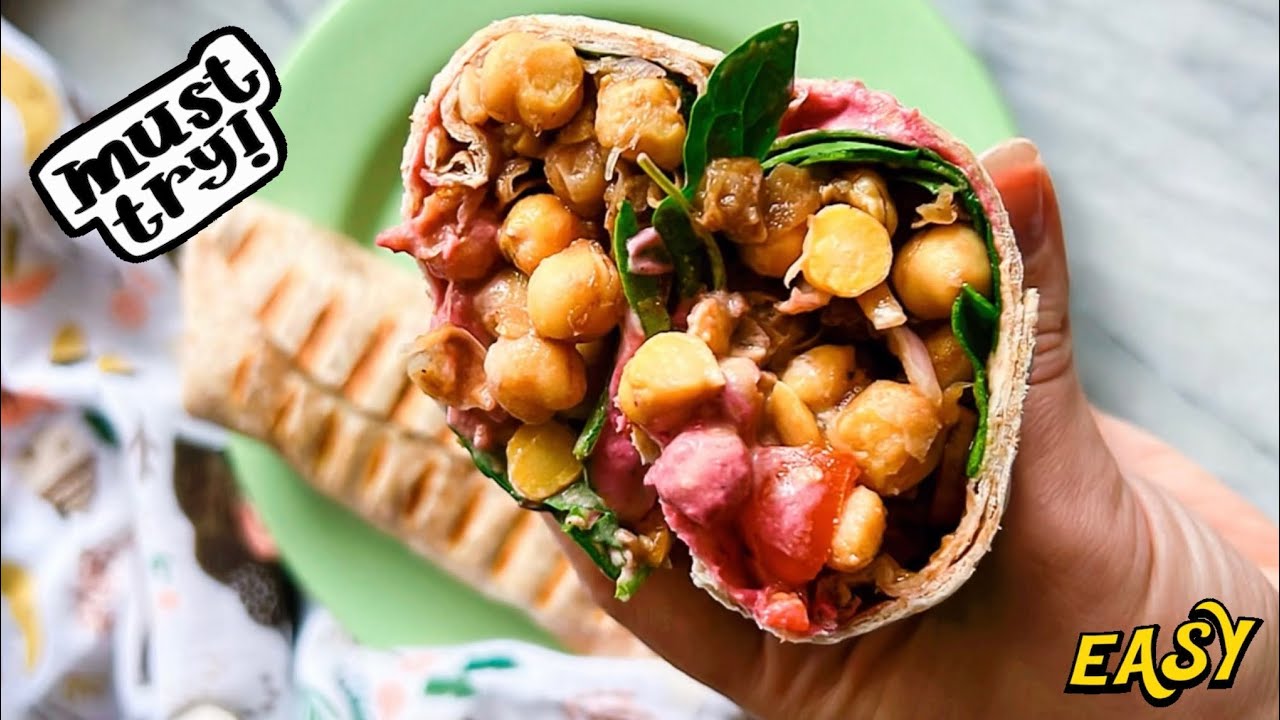 Easy Vegan Mediterranean Chickpea Wrap