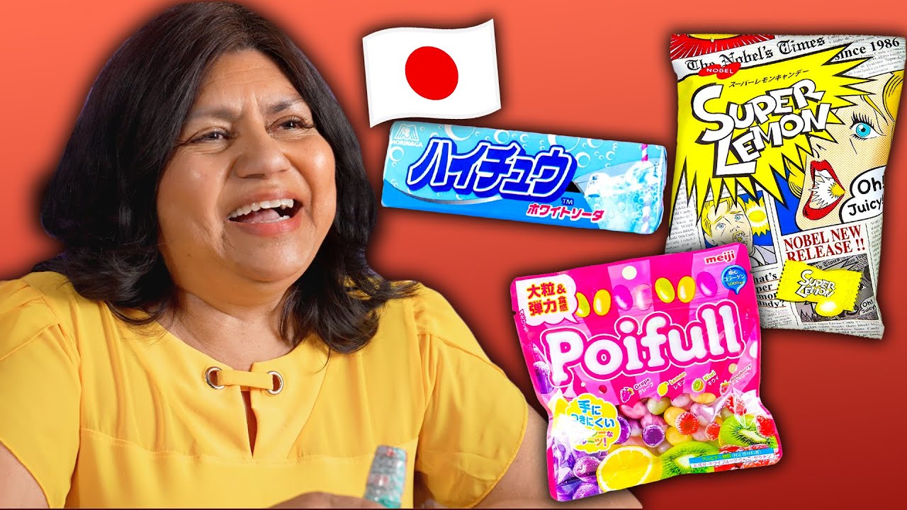 Mexican Moms Try JAPANESE Candy For The First Time!