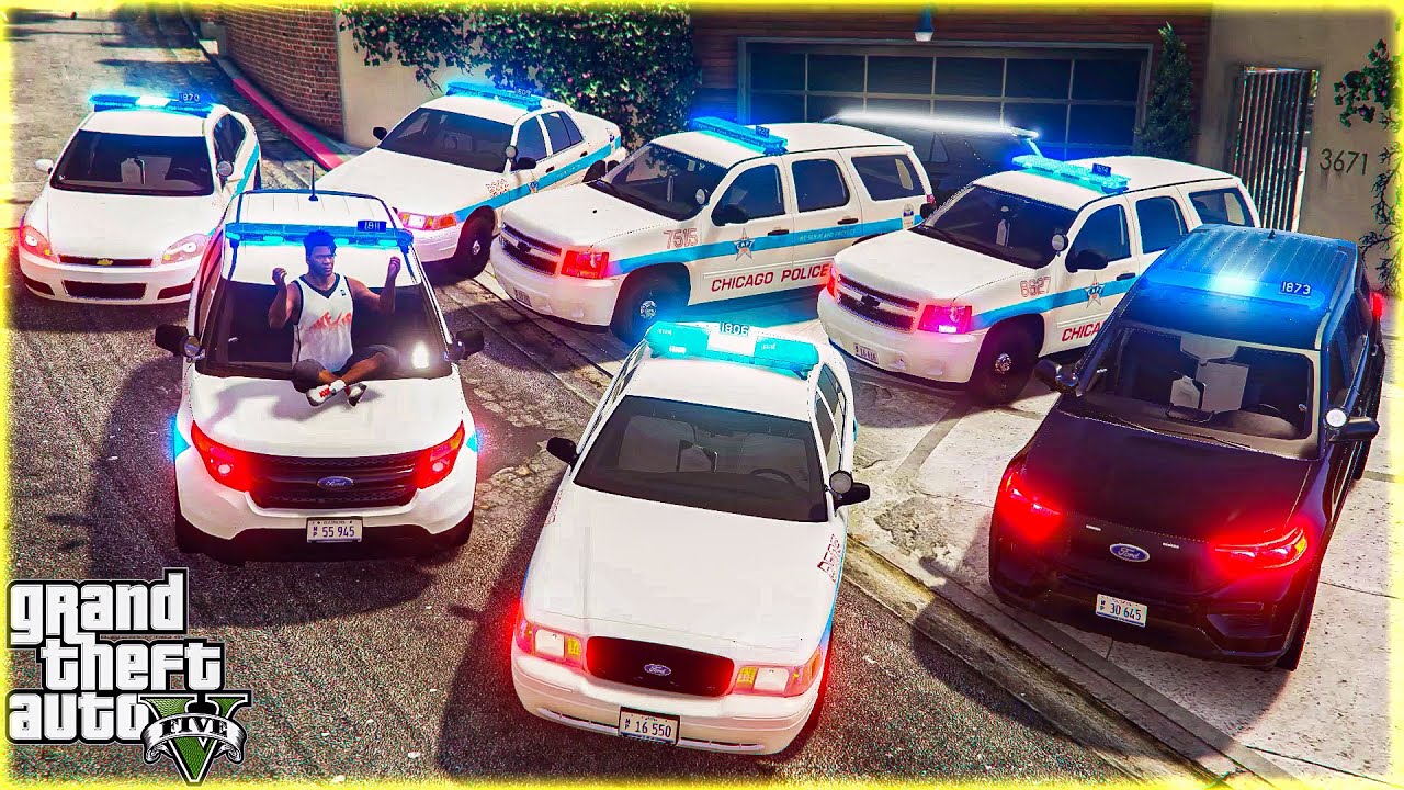 GTA 5 - Stealing Chicago Police Department Cars with Franklin! (Real Life Vehicles)