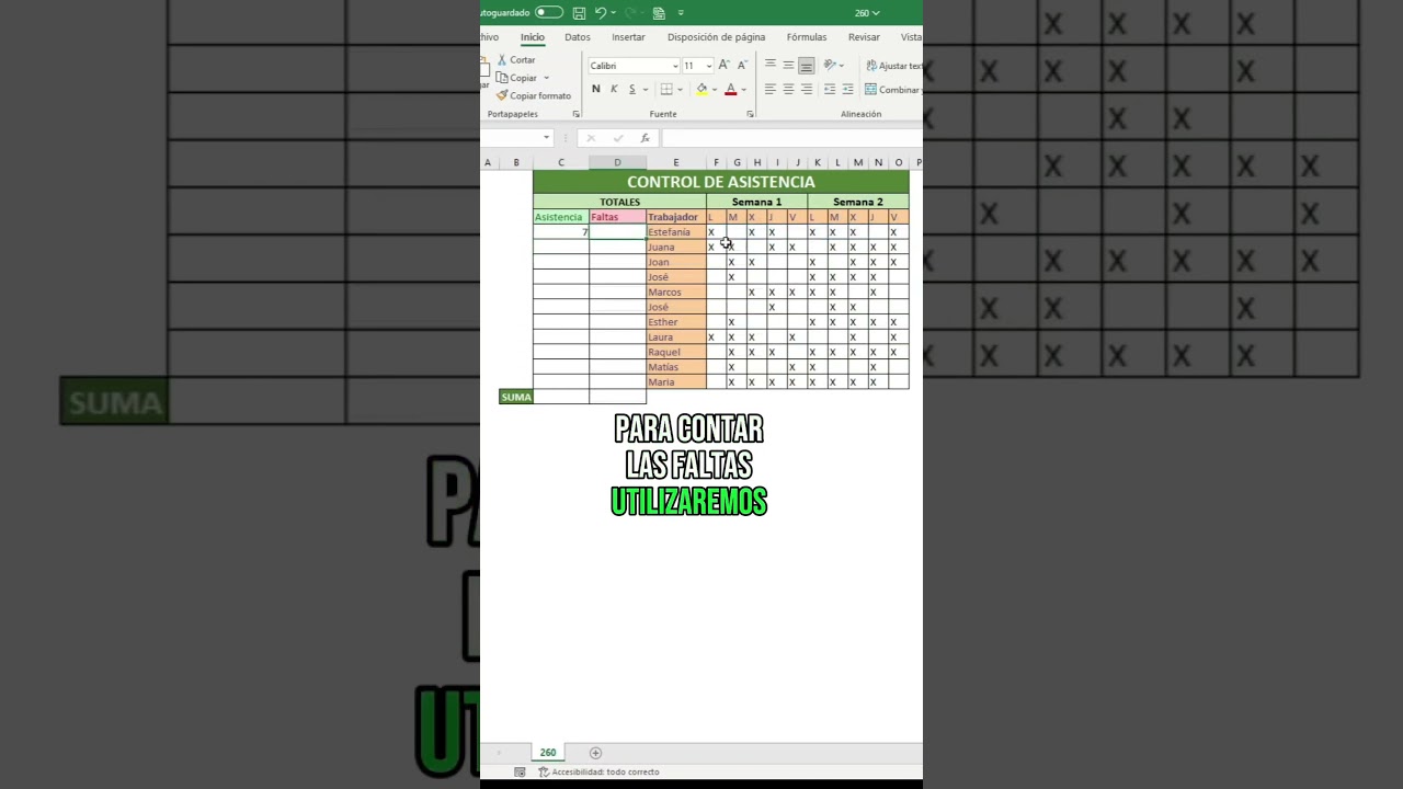 CONTROL de ASISTENCIA en EXCEL  #superexcel #excel #microsoftexcel