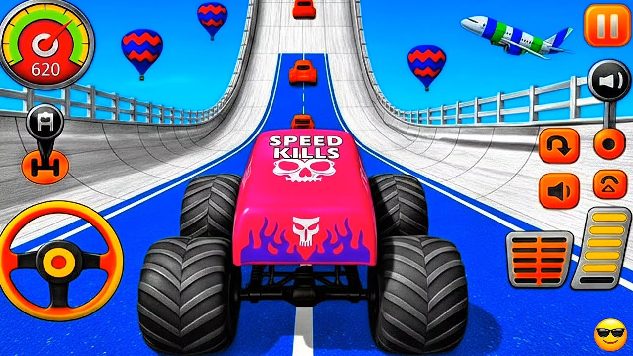 GTA Road Car Racing Challenge 🚗💥 Monster Truck Stunt Racing | BossMegaRamp