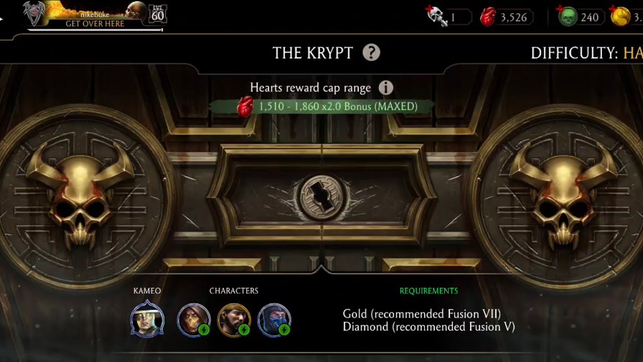 MK mobile Hard Krypt Mode for Beginners | New Mortal Kombat Account 