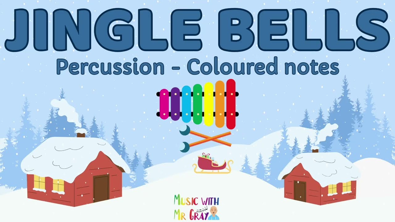 Percussion play along - Jingle bells (coloured notes)