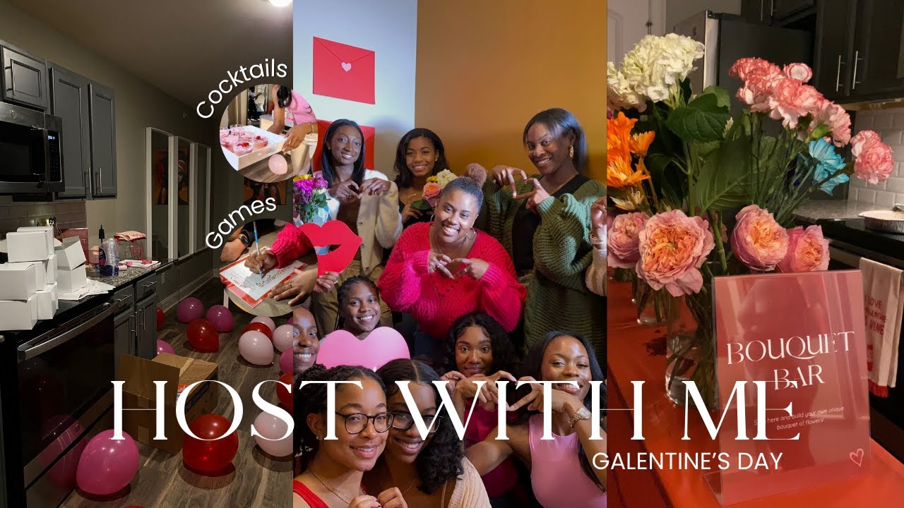 VLOG | Host With Me Galentine's Day 2023 | Fun Girl's Night In Prep | Valetine's Party Ideas