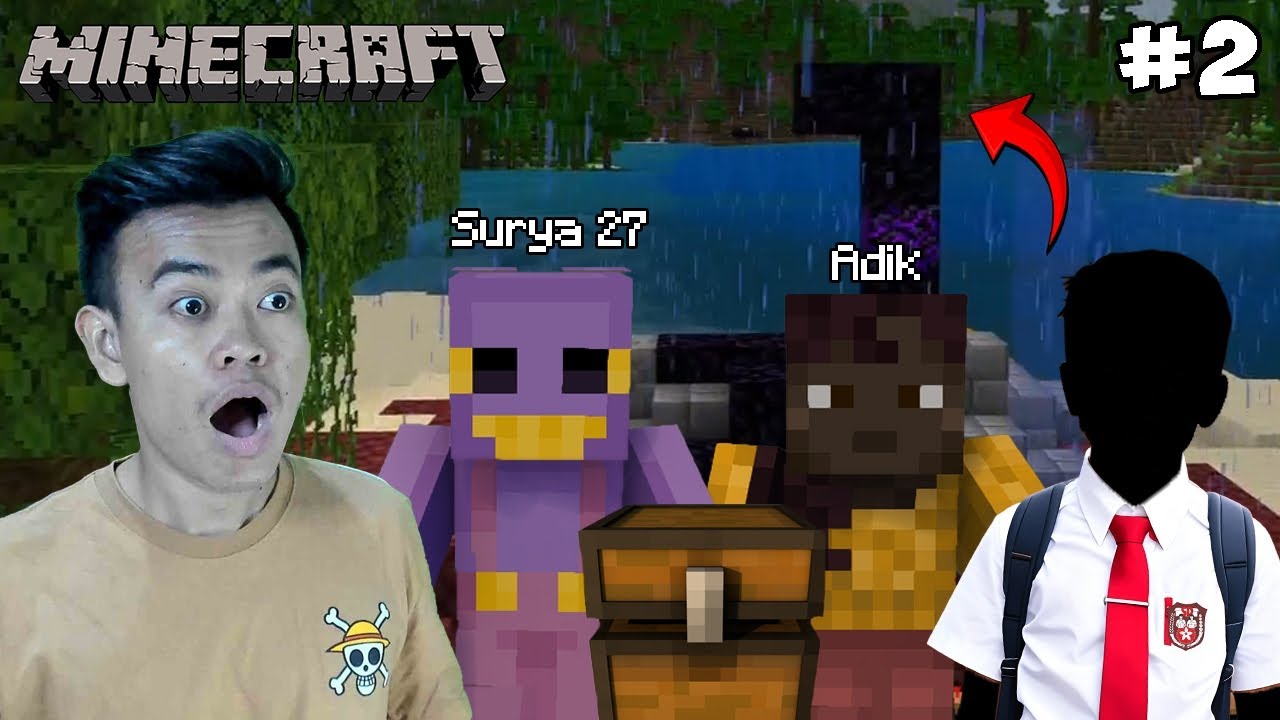 AKU & ADIKKU MENEMUKAN PETI DI DEKAT NETHER PORTAL MINECRAFT