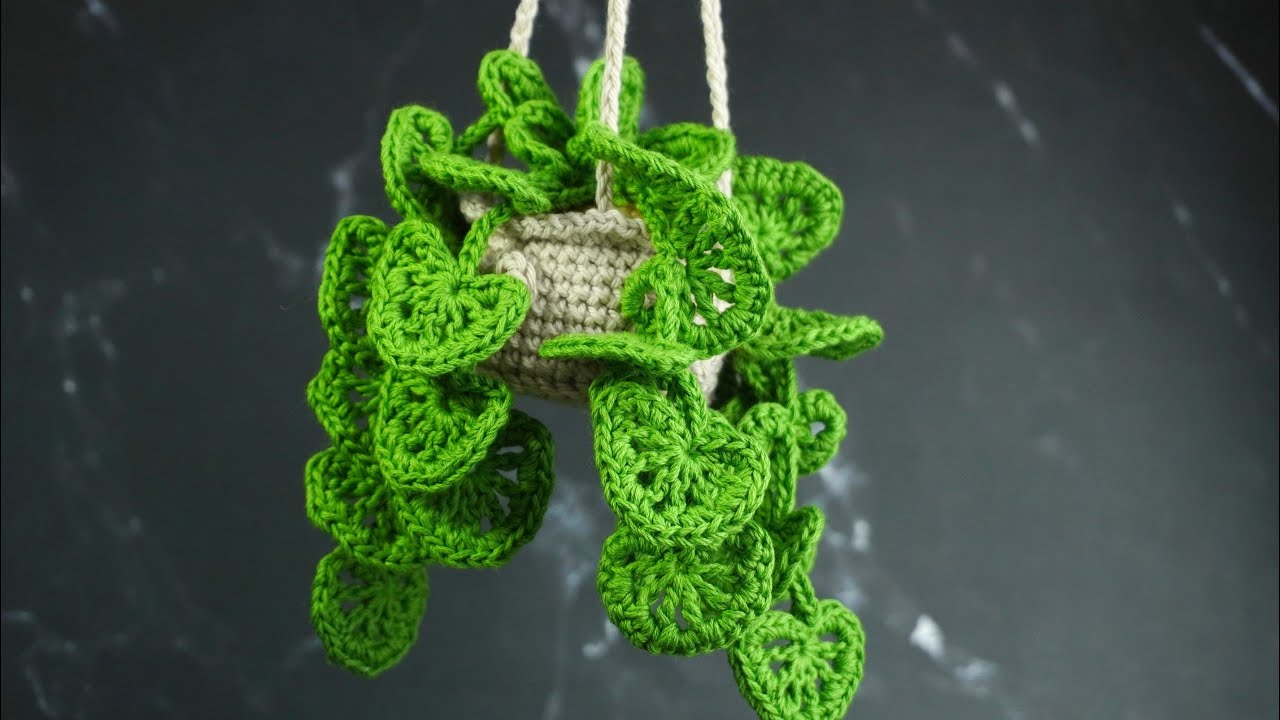 MINI MONSTERA COLGANTE A CROCHET  PASO A PASO
