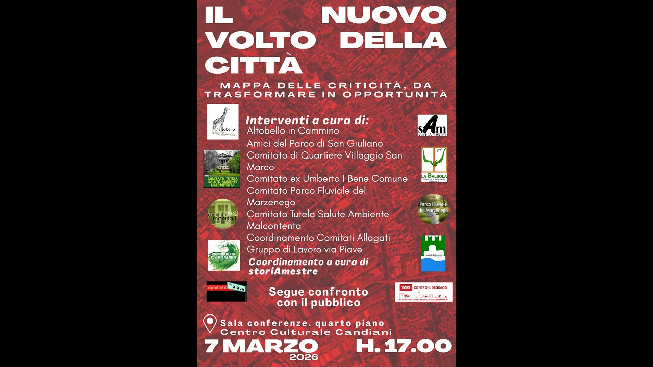 Il nuovo volto della città - criticità/opportunità - evento del 07/03/26