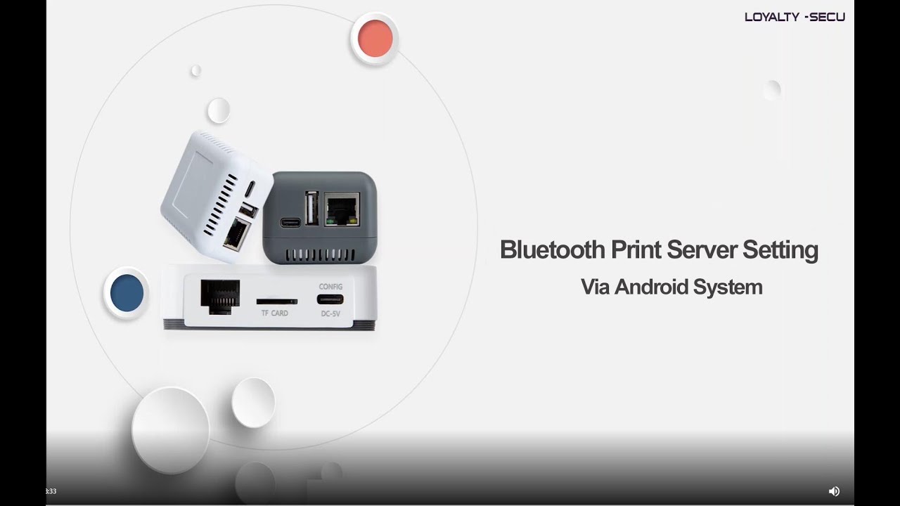LOYALTY SECU Bluetooth Print Server Printing To An USB Printer from Android Smartphone via PrinterSh