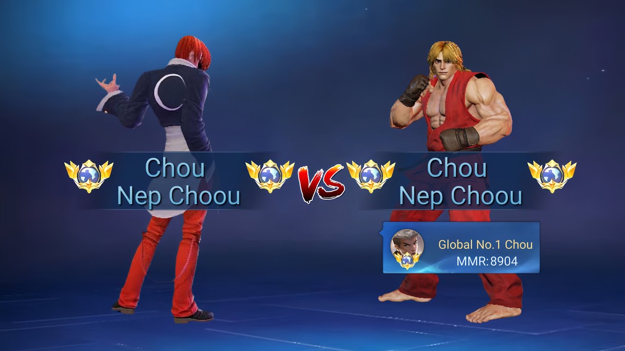 GLOBAL NO.1. CHOU TRY BOTH SKIN KOF AND STREET FIGHTER CHOU DECIDE WHICH SKIN IS BEST?? 