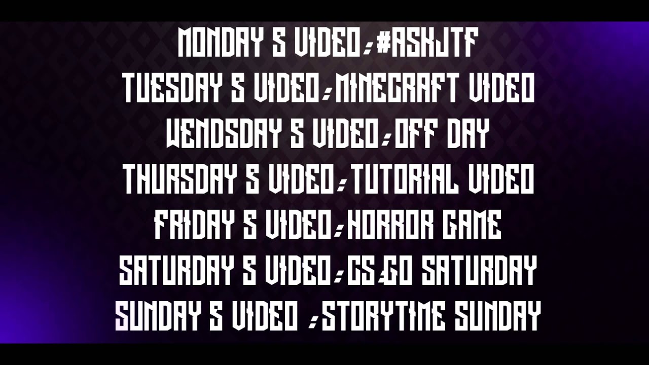 My Updated Schedule!!