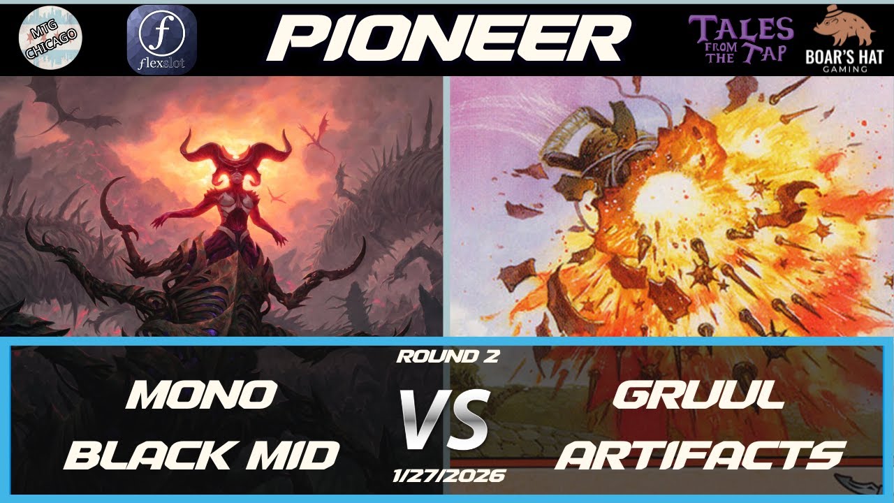 Mono Black Midrange VS Gruul Artifacts   [MTG Pioneer Round 2]