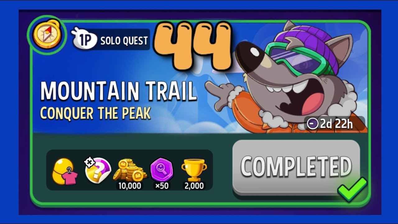 Mountain trail solo challenge|solo quest 44|match masters