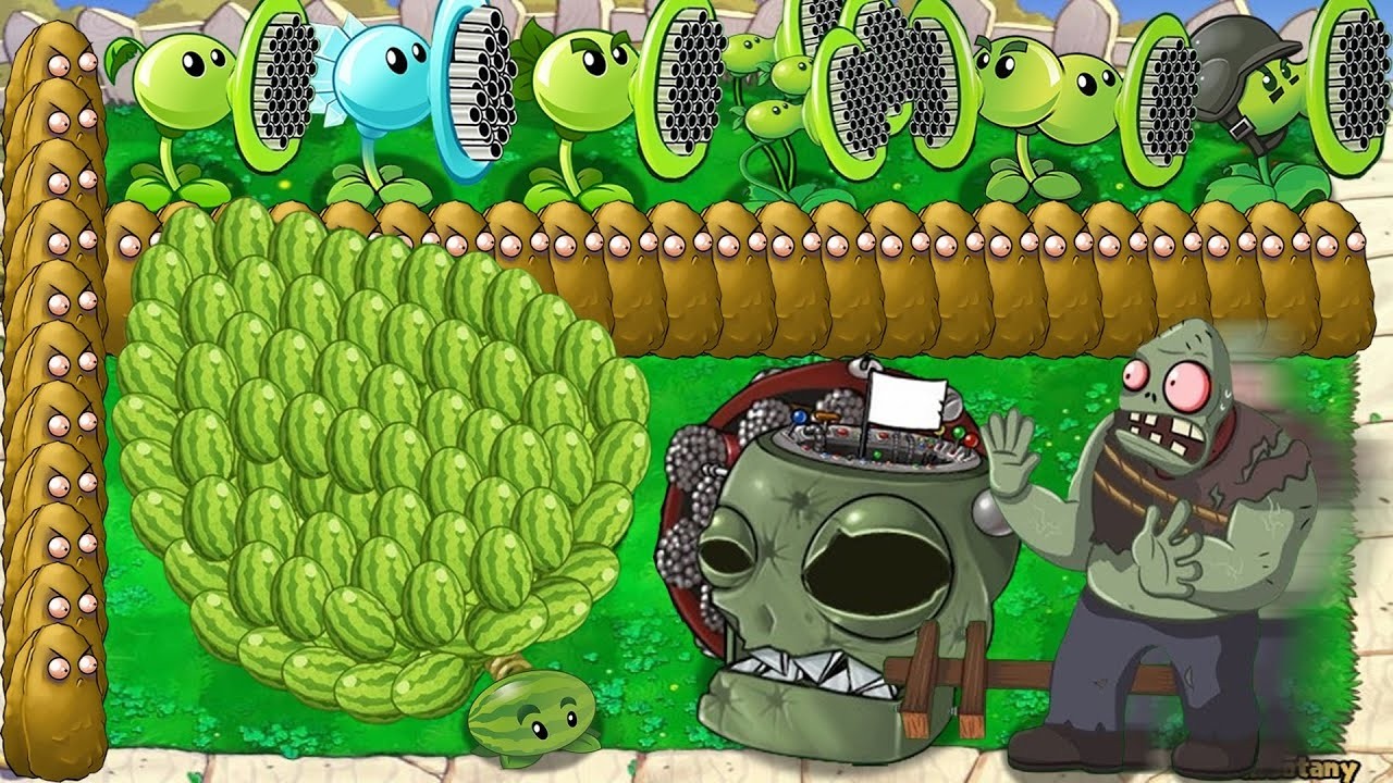 All Pea PvZ vs Melon Pult vs All Giga Zombies vs Dr Zomboss Plants vs Zombies