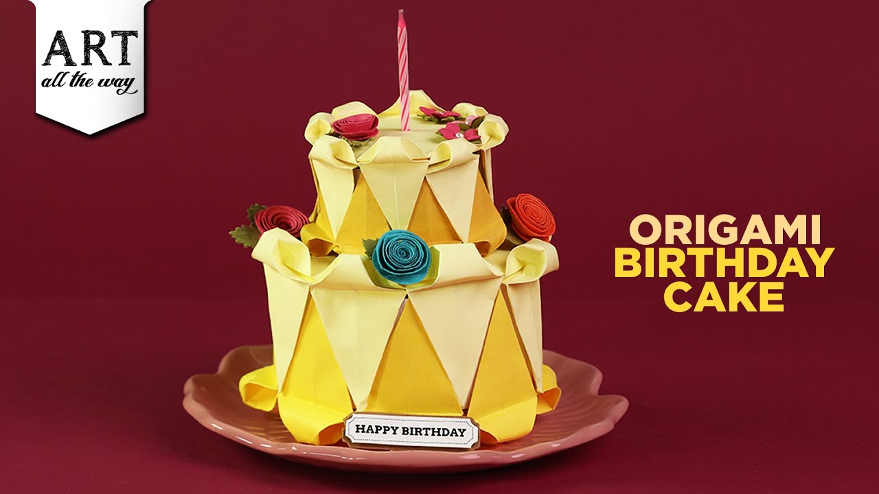Origami Cake Tutorial | Origami Paper Craft | 3D Paper Cake | Origami Cake Step by Step | DIY​