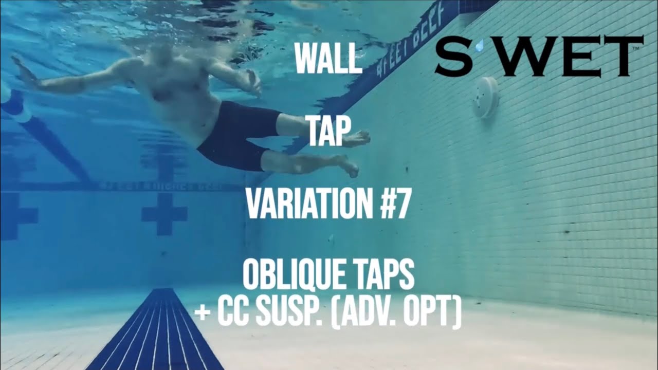 S’WET Pool Workout Move - Wall Tap Variation #7 | Oblique Taps w Cross Country