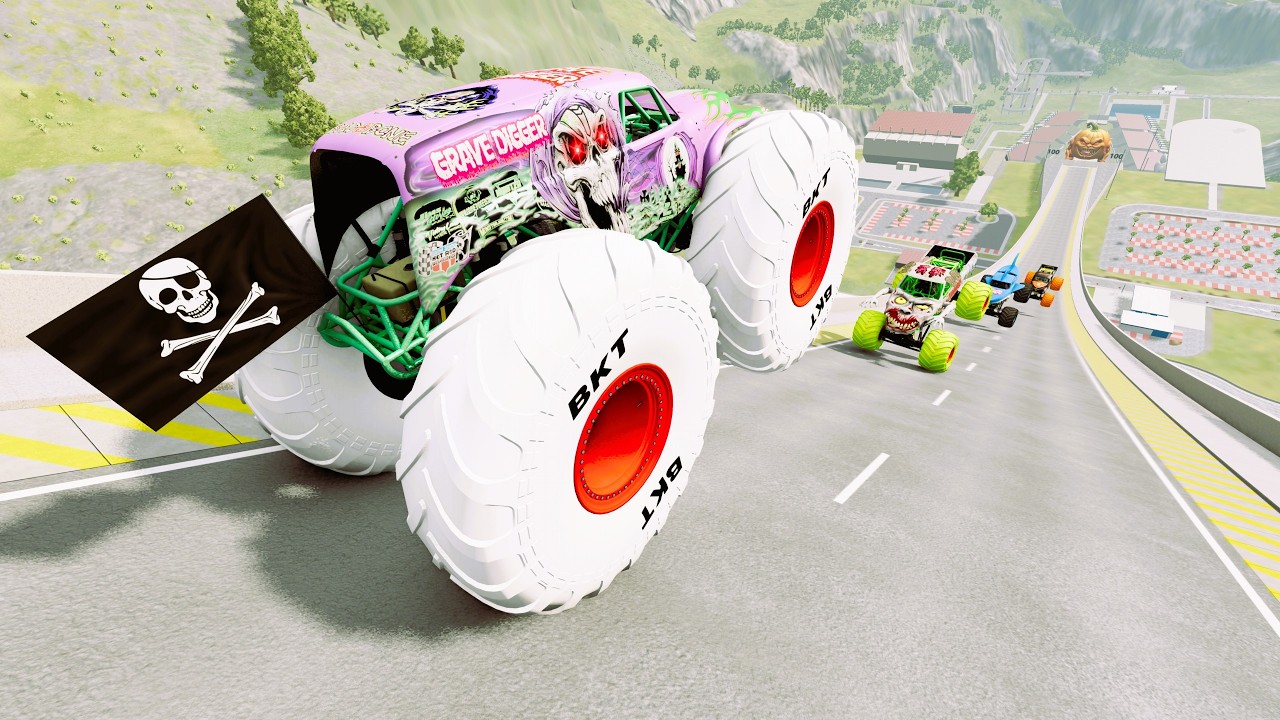 Epic #26    High Speed monster trucks jumps Small & Big   | Vehicles Monster Car