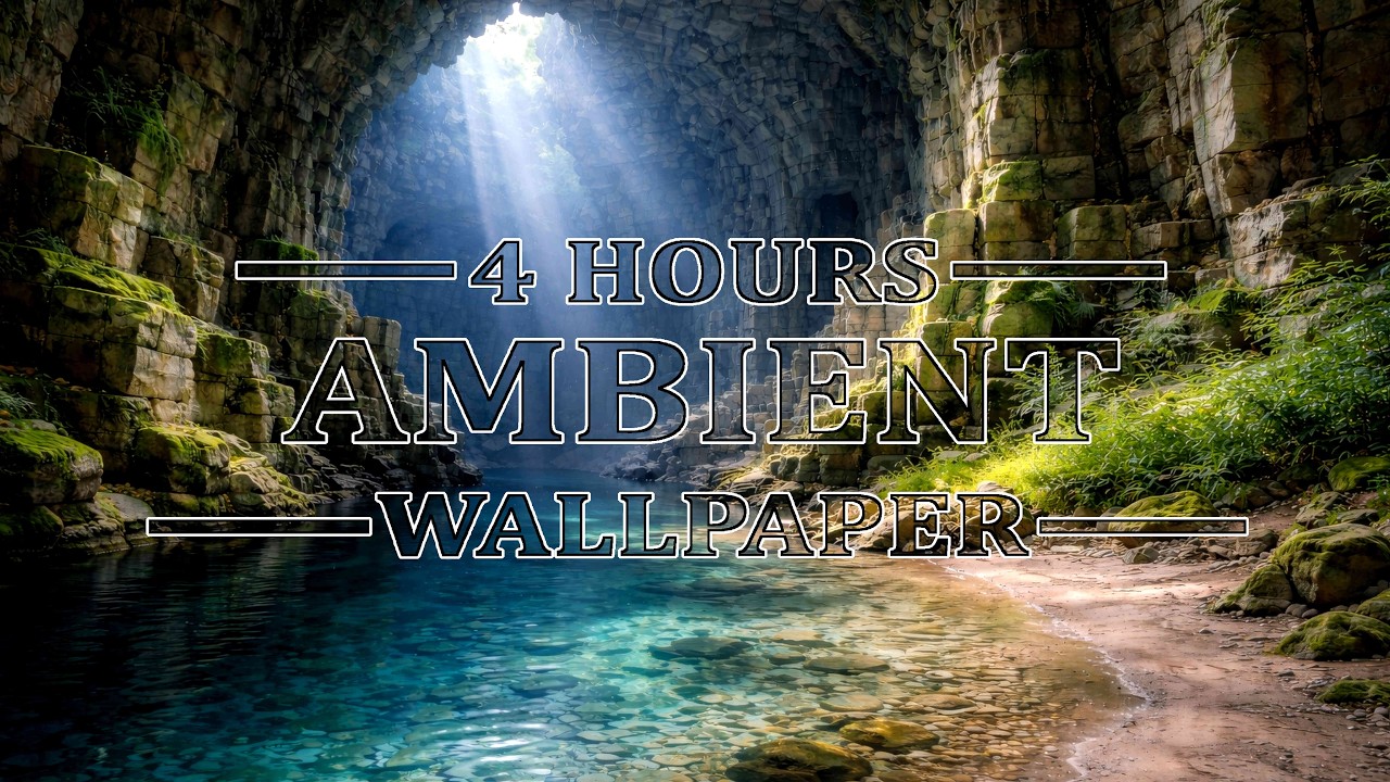 Hidden Jungle Cave Lagoon | 4 Hours Ambient Wallpaper | No Music