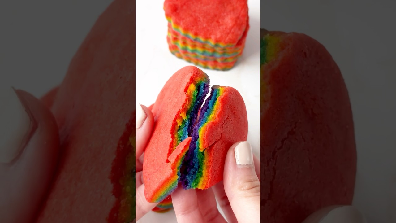 Rainbow layered pride cookies 