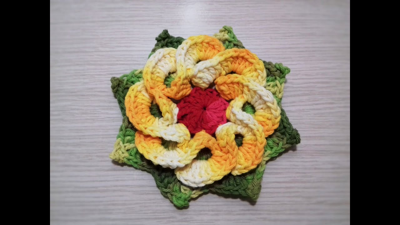 Flor de Crochê Para Aplicação # Flor Amarela