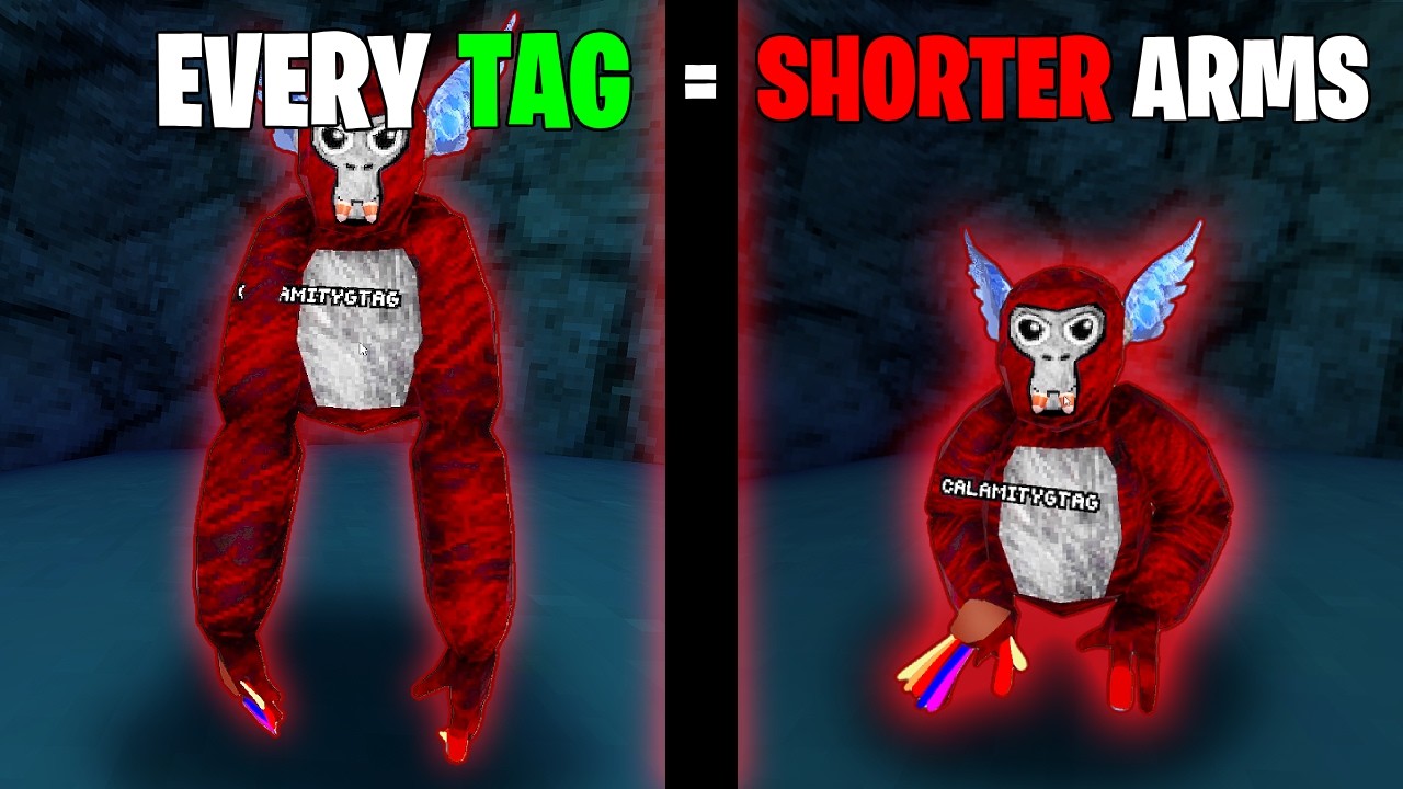 Gorilla Tag, But Every Time I Get TAGGED, My Arms Get SHORTER..