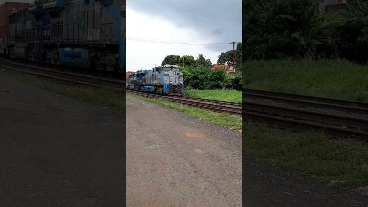 Trem double stack em Cordeir&oacute;polis-SP